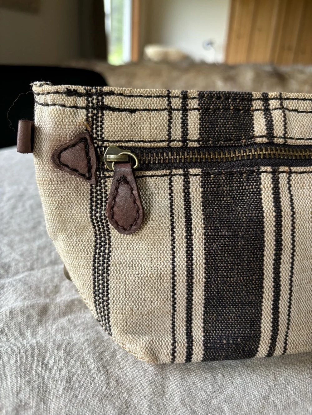 Jute and Cotton Cosmetic Bag